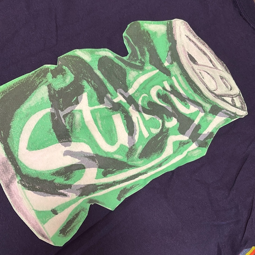 Sale Super rare Stussy Navy soda can Tee with Green Graphic size medium new - Picture 4 of 12